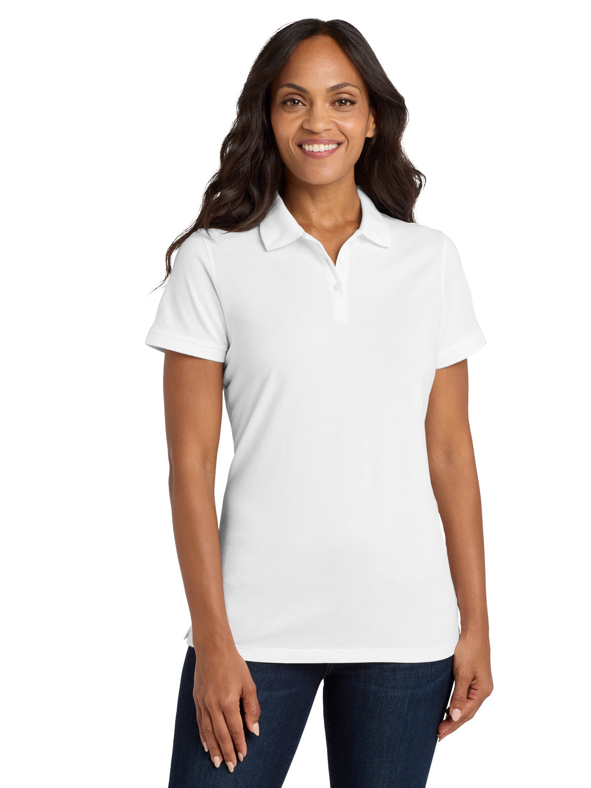 Women's EZCotton Polo Shirt - LK8000 - White