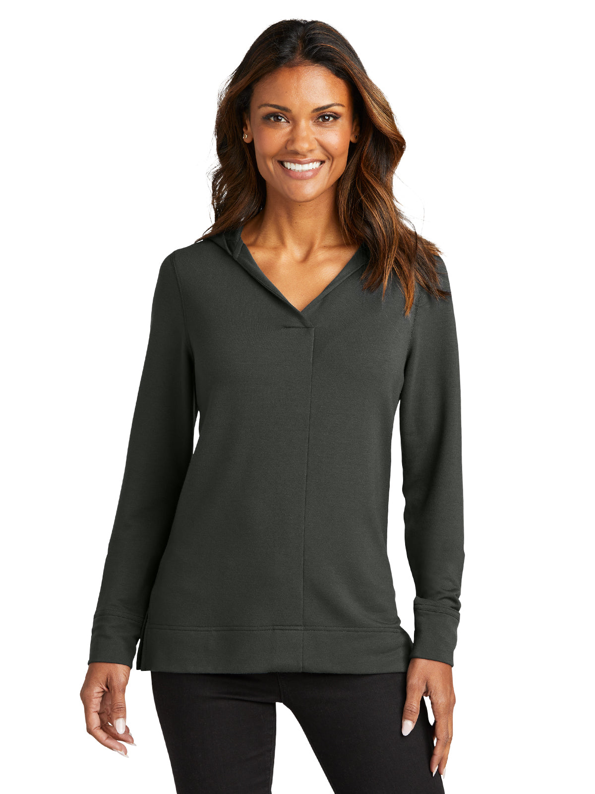 Women's Microterry Pullover Hoodie - LK826 - Charcoal