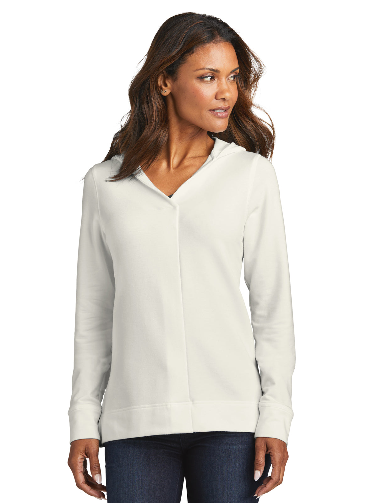 Women's Microterry Pullover Hoodie - LK826 - Ivory Chiffon