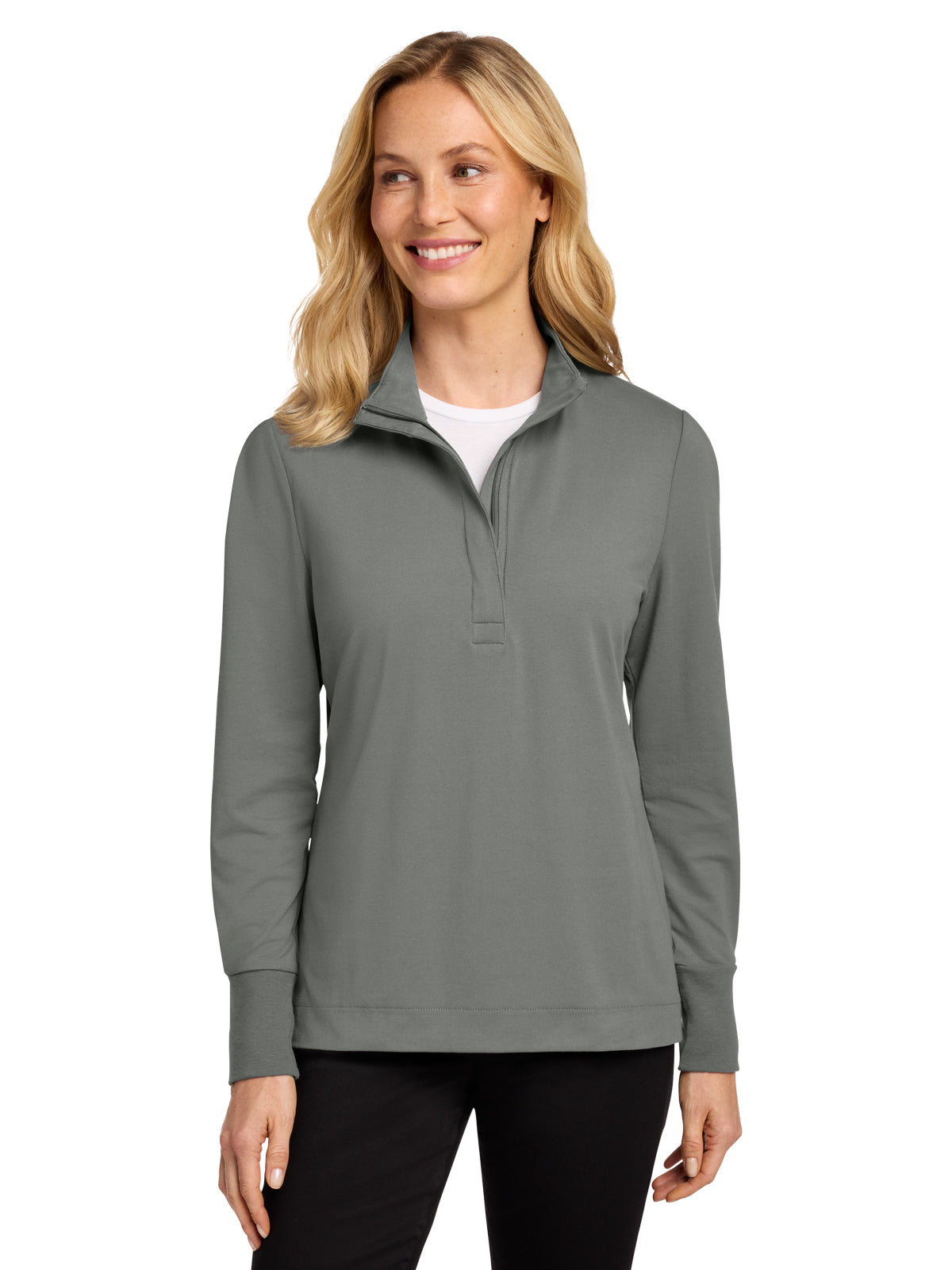 Women's Fairway Stretch 1/4-Zip Pullover - LK829 - Shadow Grey