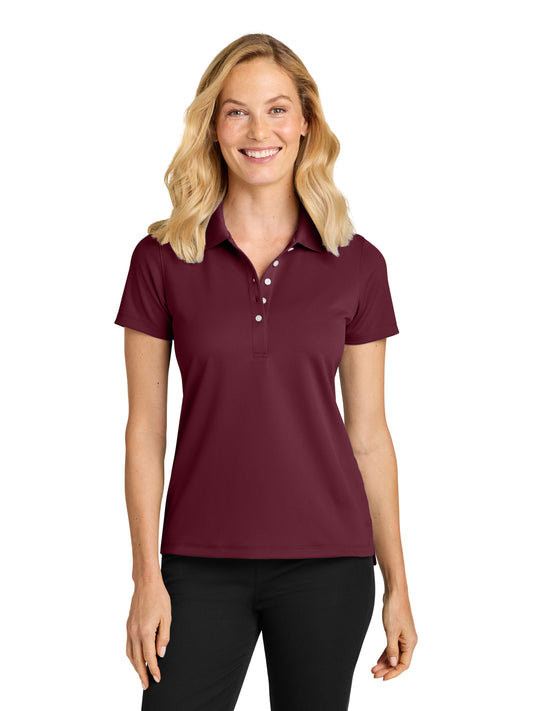 Women’s Dry Zone Stain-Release Grid Polo - LK845 - Club Burgundy