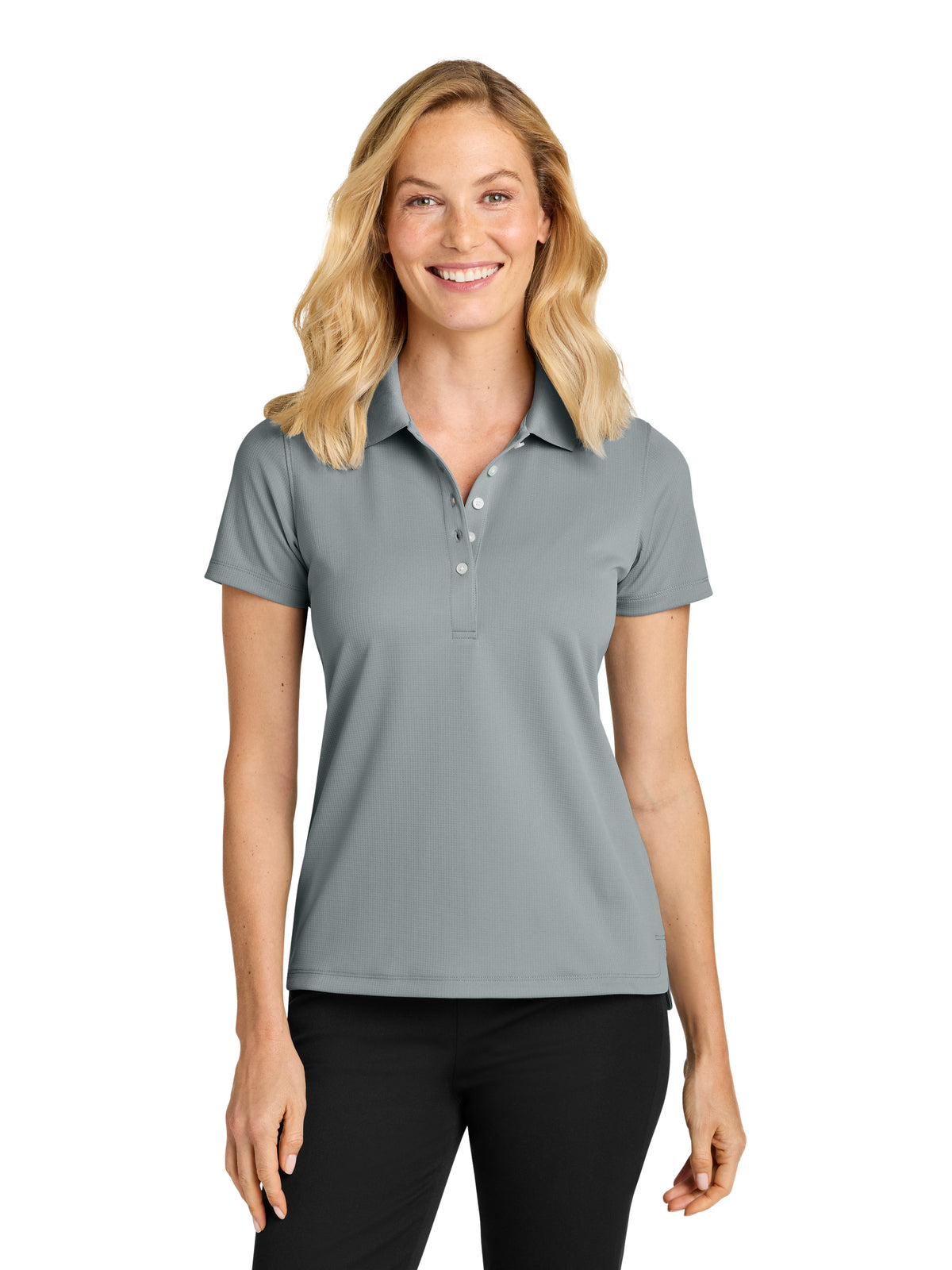 Women’s Dry Zone Stain-Release Grid Polo - LK845 - Light Sterling Grey
