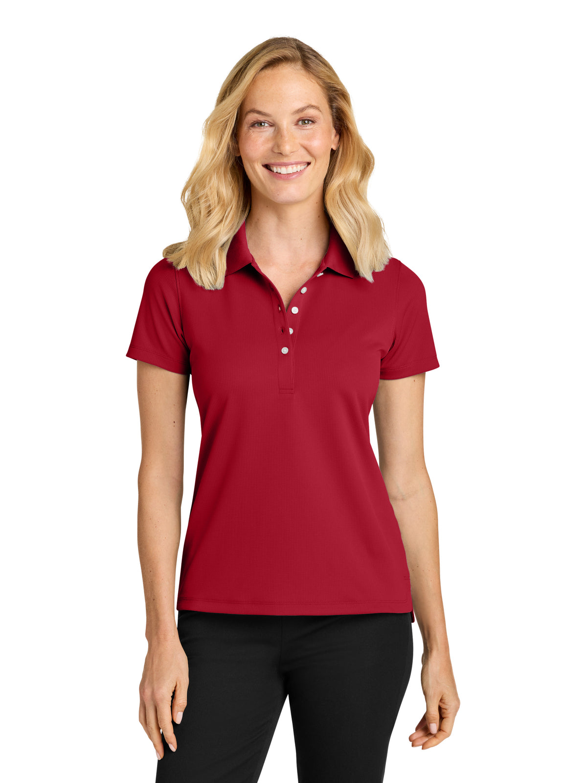 Women’s Dry Zone Stain-Release Grid Polo - LK845 - Rich Red