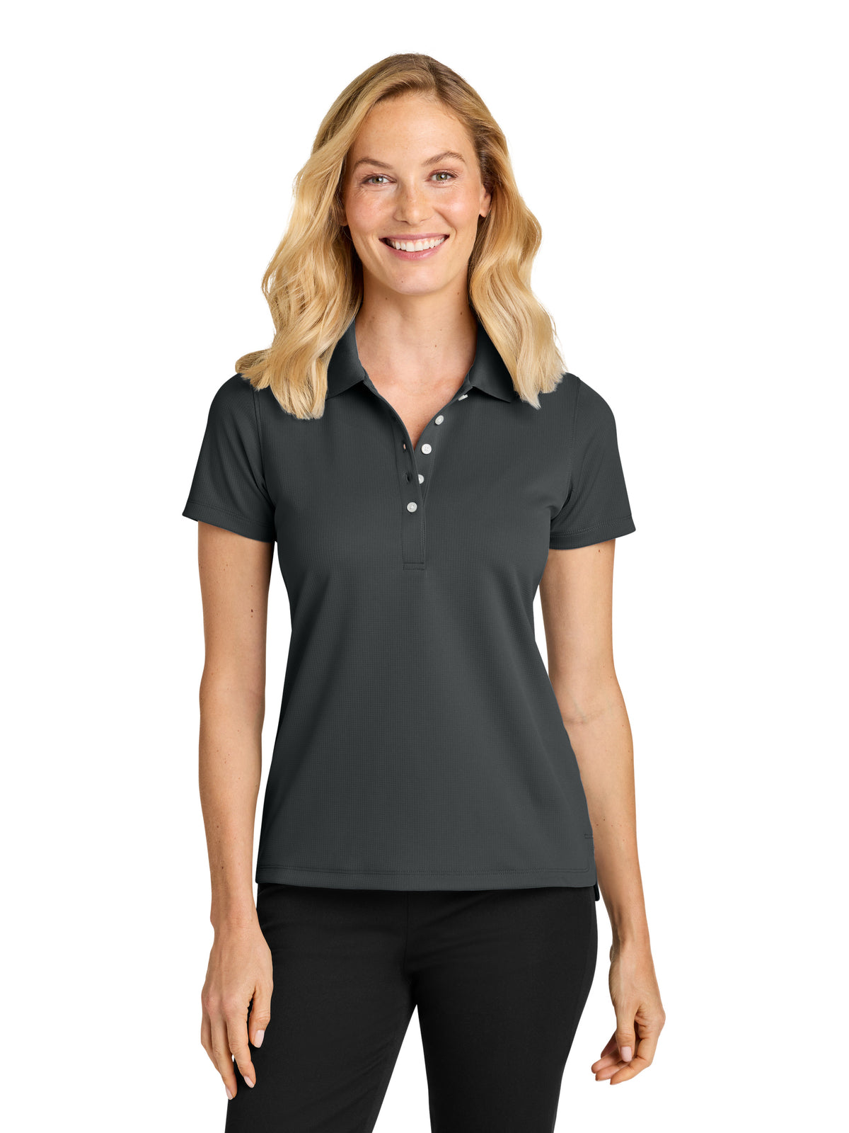 Women’s Dry Zone Stain-Release Grid Polo - LK845 - Seal Grey