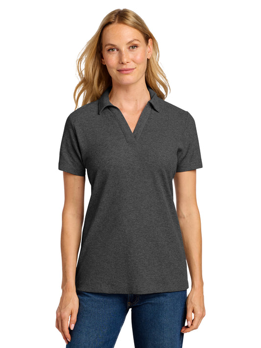 Women's Pique Polo - LK867 - Charcoal Heather