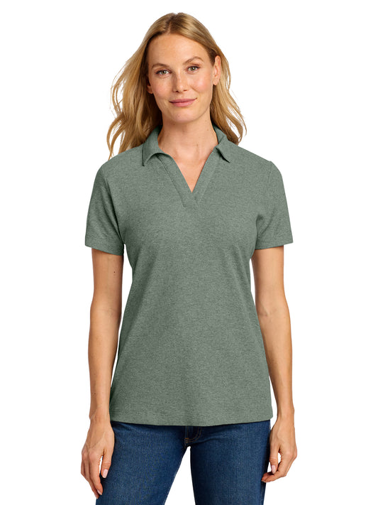 Women's Pique Polo - LK867 - Dark Green Heather