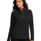 Women's Pocketless Quarter-Zip Sweatshirt - LK870 - Deep Black
