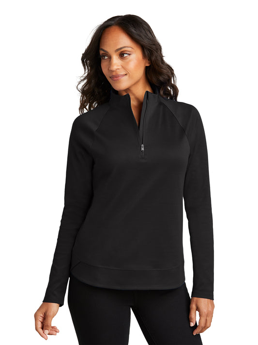 Women's Pocketless Quarter-Zip Sweatshirt - LK870 - Deep Black