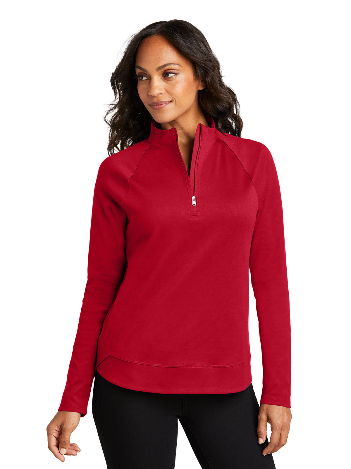 Women's Pocketless Quarter-Zip Sweatshirt - LK870 - Rich Red