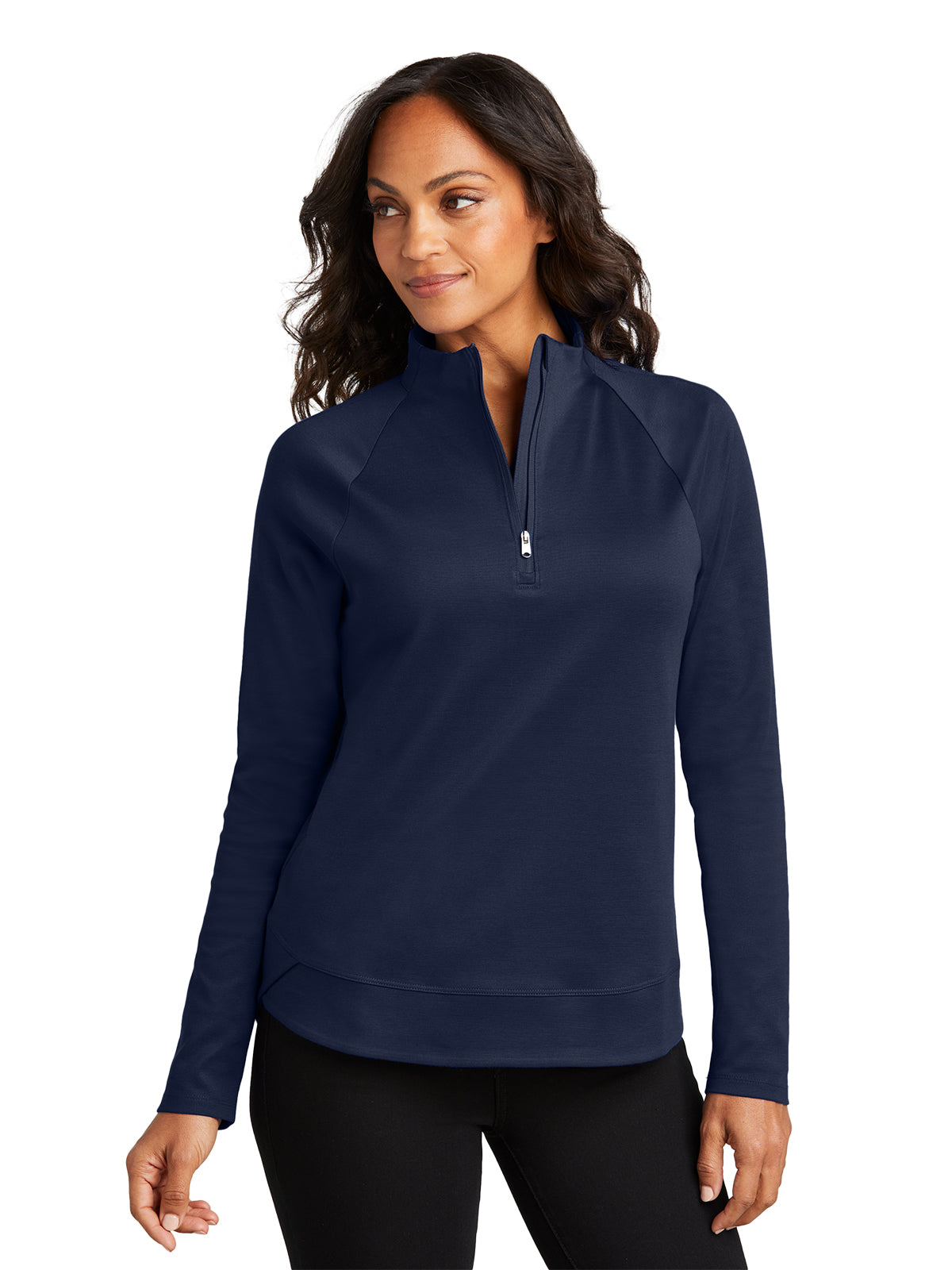 Women's Pocketless Quarter-Zip Sweatshirt - LK870 - True Navy