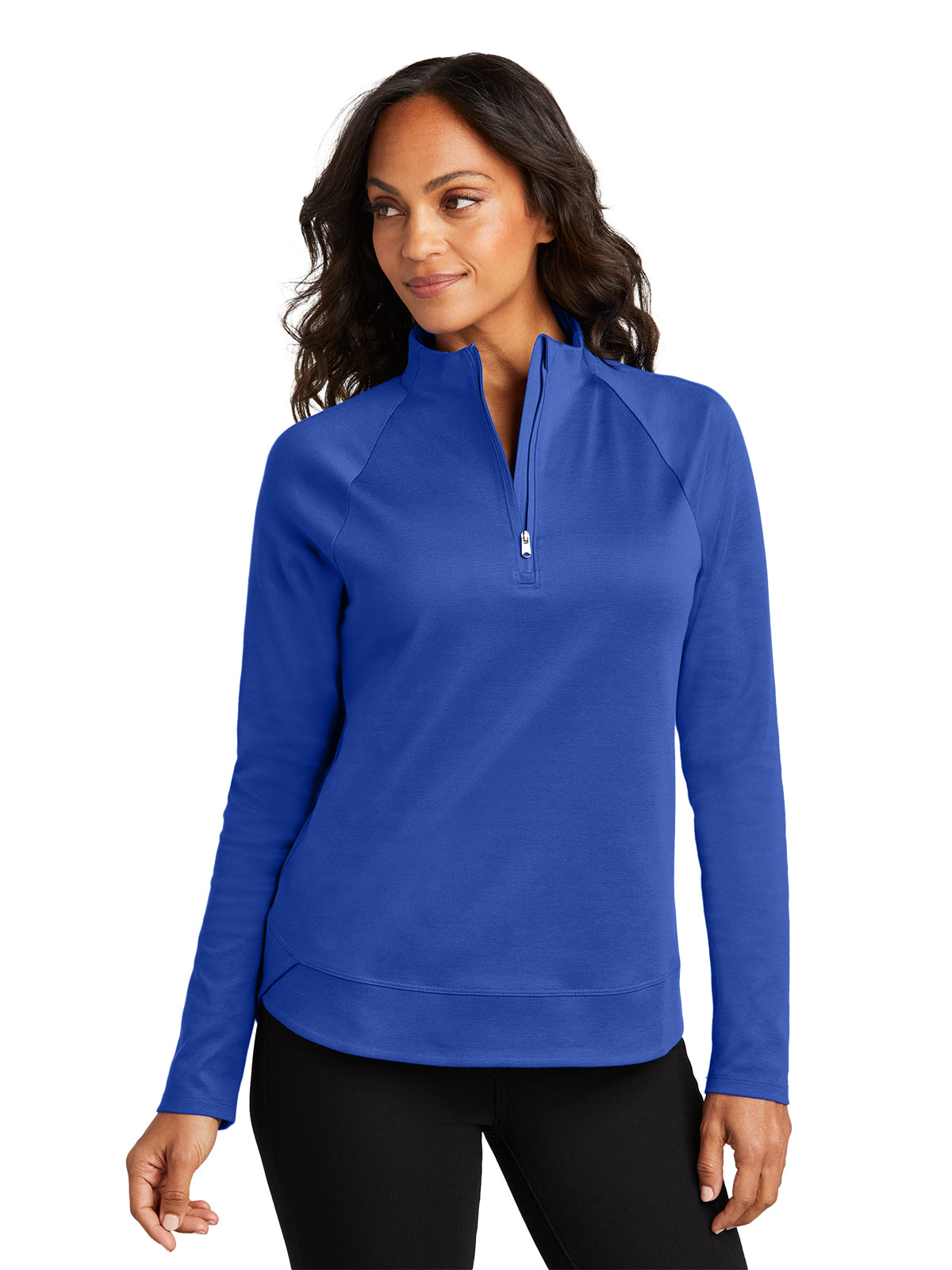 Women's Pocketless Quarter-Zip Sweatshirt - LK870 - True Royal