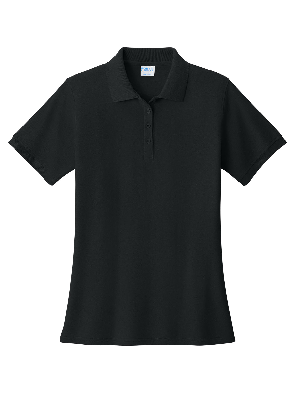 Women's Pocketless Core Blend Pique Polo - LKP155 - Jet Black