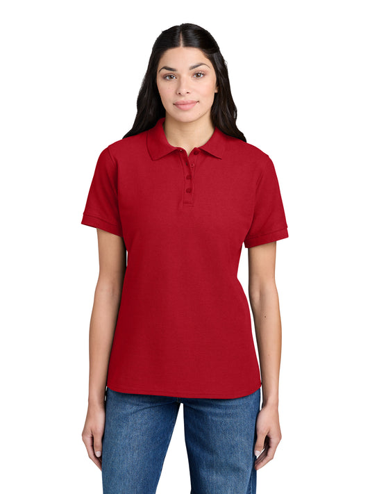 Women's Pocketless Core Blend Pique Polo - LKP155 - Red