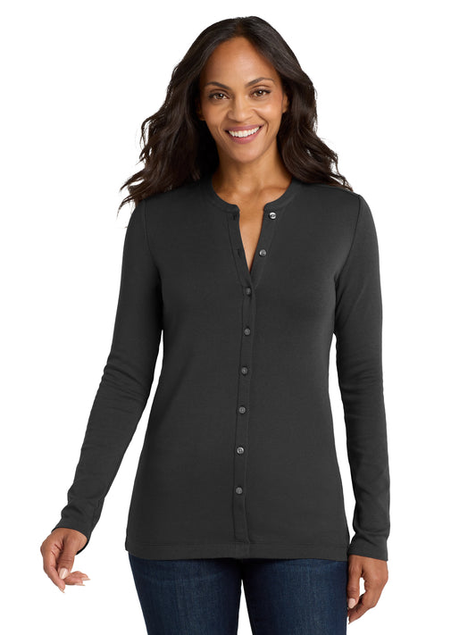 Women's Concept Stretch Button-Front Cardigan - LM1008 - Black