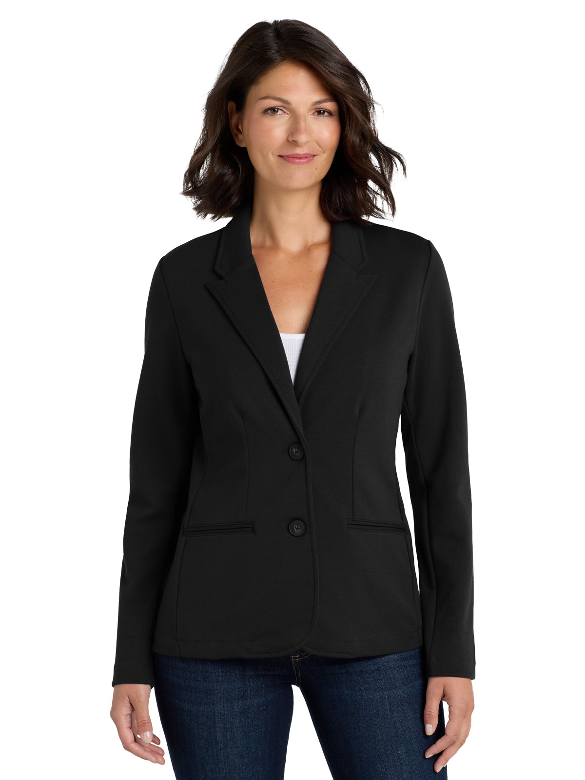 Women's Knit Blazer - LM2000 - Black