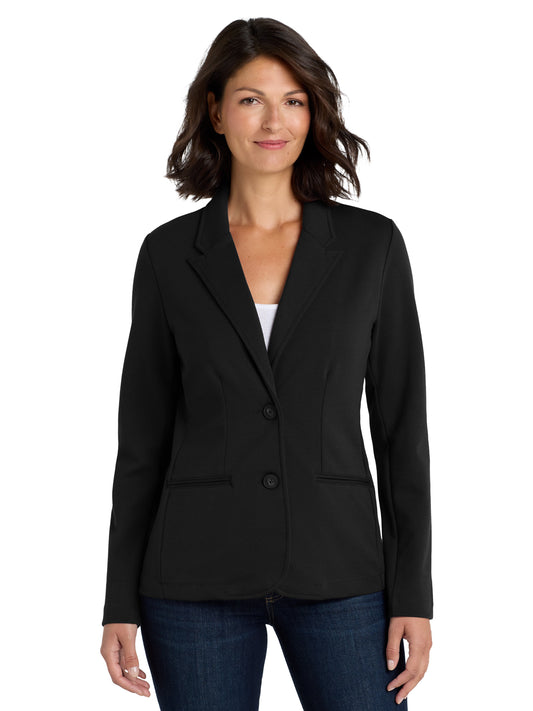 Women's Knit Blazer - LM2000 - Black