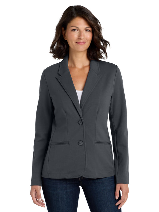 Women's Knit Blazer - LM2000 - Battleship Grey