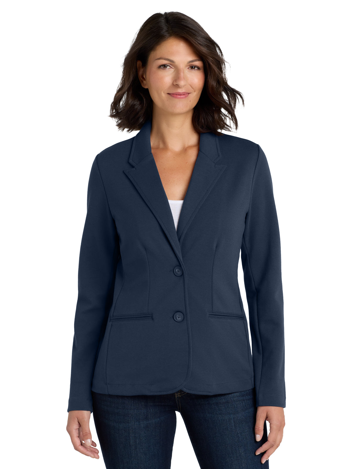 Women's Knit Blazer - LM2000 - Deep Navy