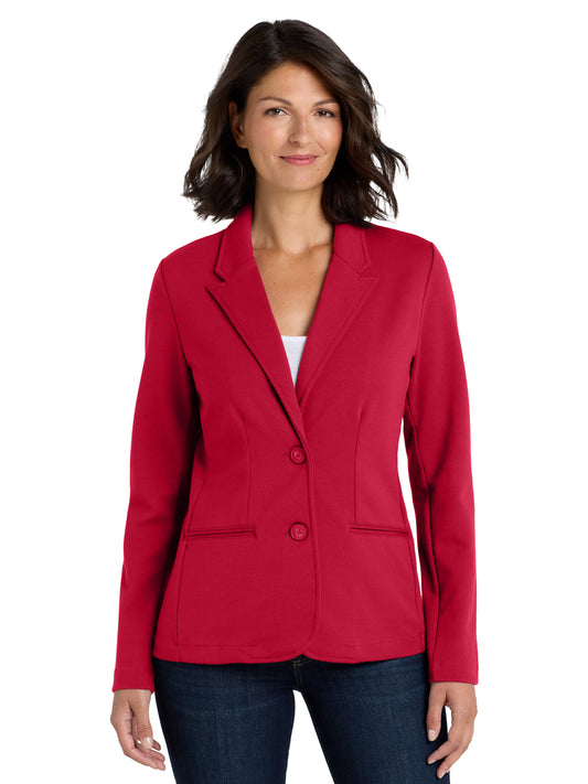Women's Knit Blazer - LM2000 - Rich Red