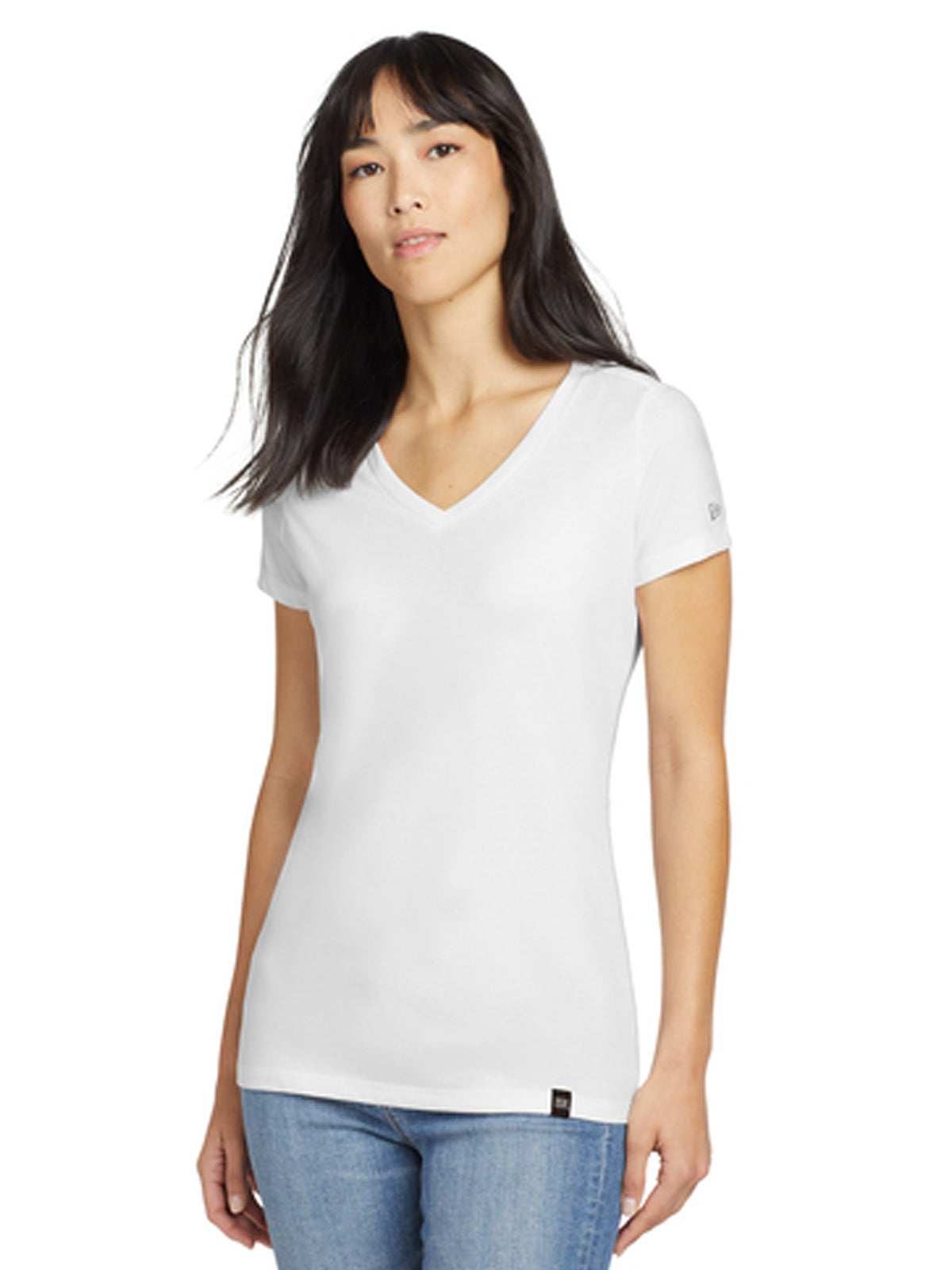 Women's Heritage Blend V-Neck Tee - LNEA101 - White