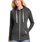 Women's Sueded Cotton Blend Full-Zip Hoodie - LNEA122 - Black Heather