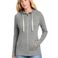Women's Sueded Cotton Blend Full-Zip Hoodie - LNEA122 - Shadow Grey Heather