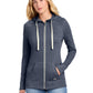 Women's Sueded Cotton Blend Full-Zip Hoodie - LNEA122 - True Navy Heather