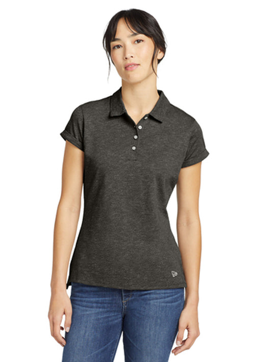 Women's Slub Twist Polo - LNEA301 - Black Twist