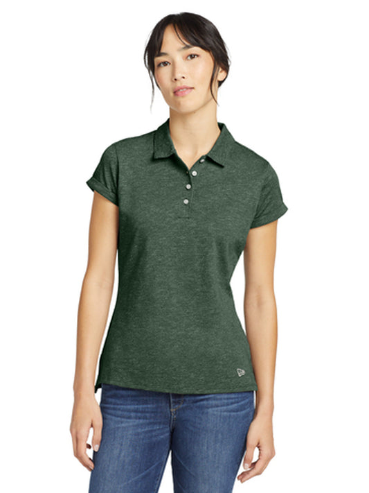 Women's Slub Twist Polo - LNEA301 - Dark Green Twist
