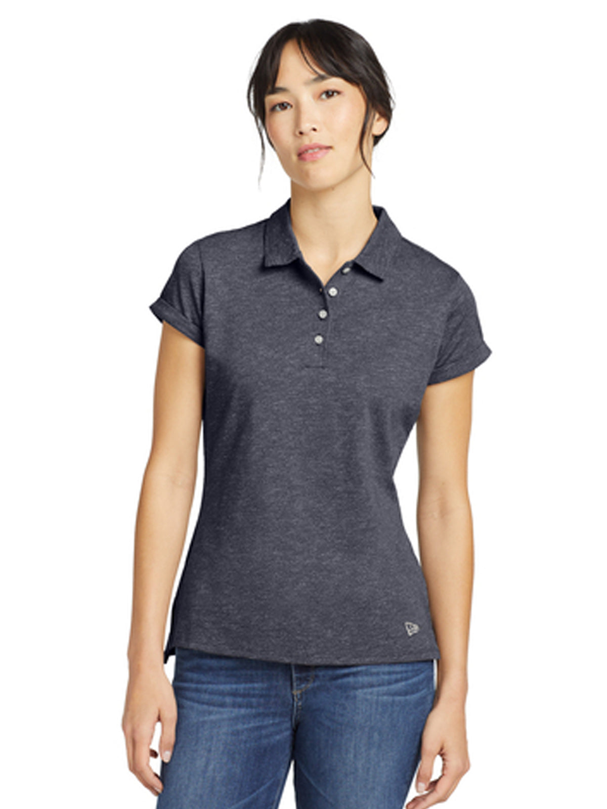 Women's Slub Twist Polo - LNEA301 - True Navy Twist