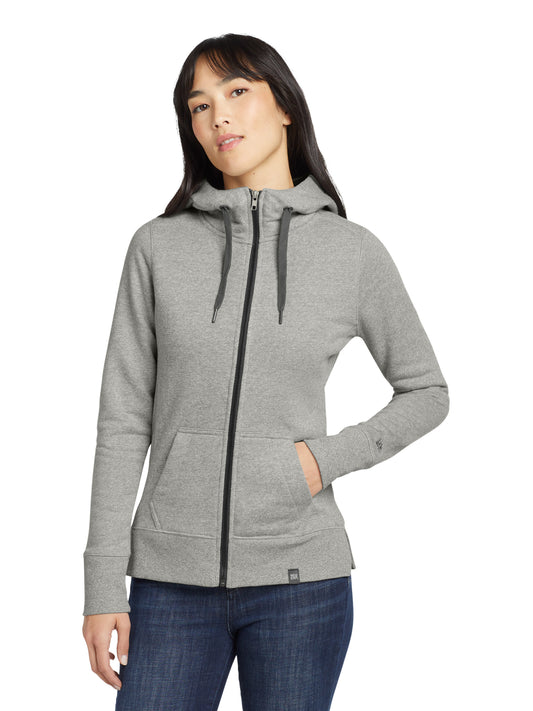Women's French Terry Full-Zip Hoodie - LNEA502 - Light Graphite Twist