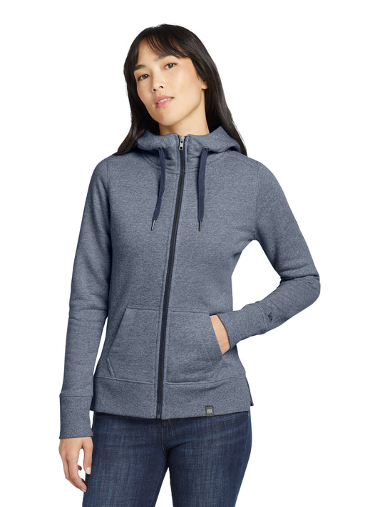 Women's French Terry Full-Zip Hoodie - LNEA502 - True Navy Twist
