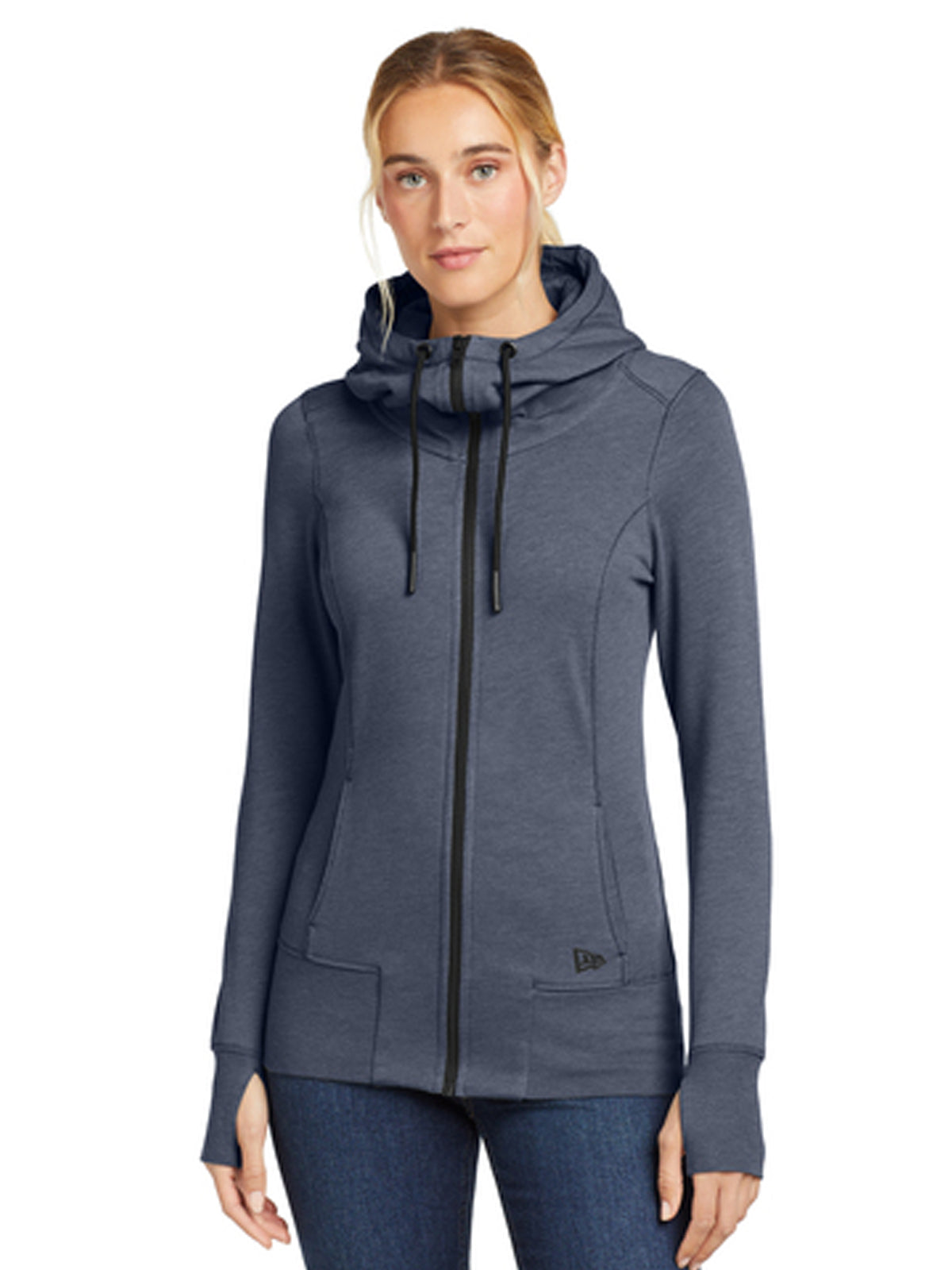 Women's Tri-Blend Fleece Full-Zip Hoodie - LNEA511 - True Navy Heather