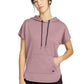 Women's Performance Terry Short Sleeve Hoodie - LNEA533 - Dusty Mauve Heather