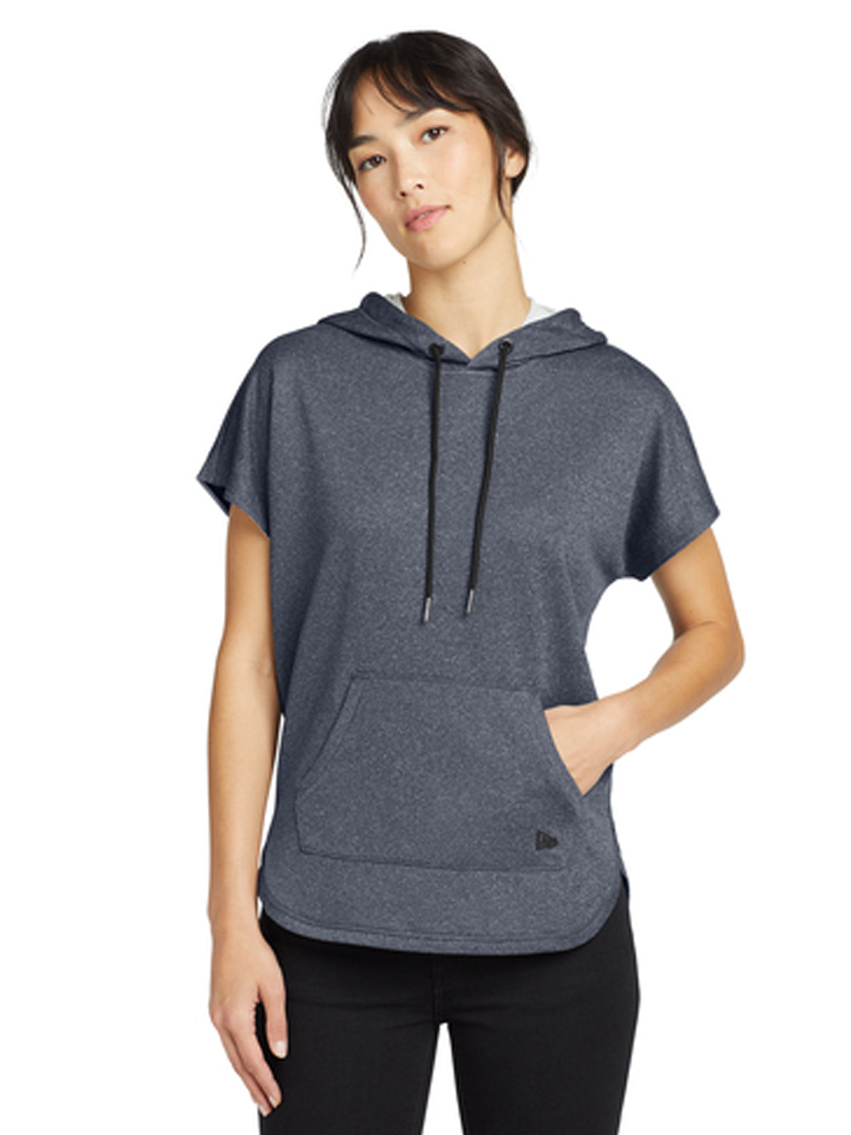 Women's Performance Terry Short Sleeve Hoodie - LNEA533 - True Navy Heather