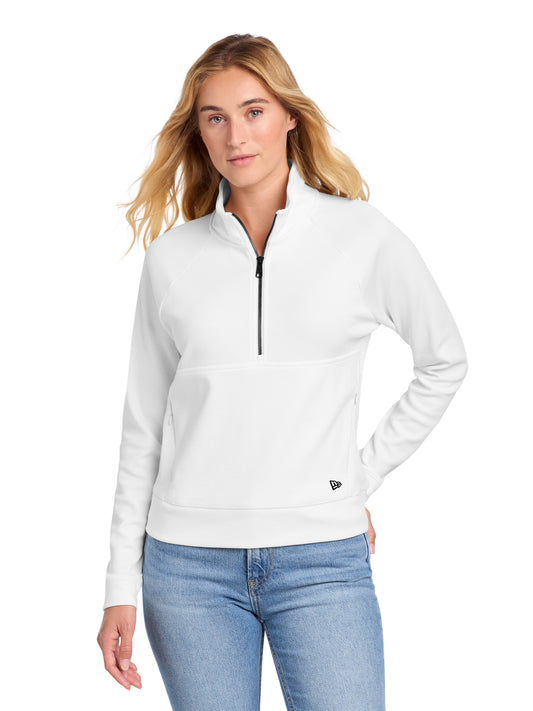 Women's STS 1/2-Zip Sweatshirt - LNEA541 - Fan White