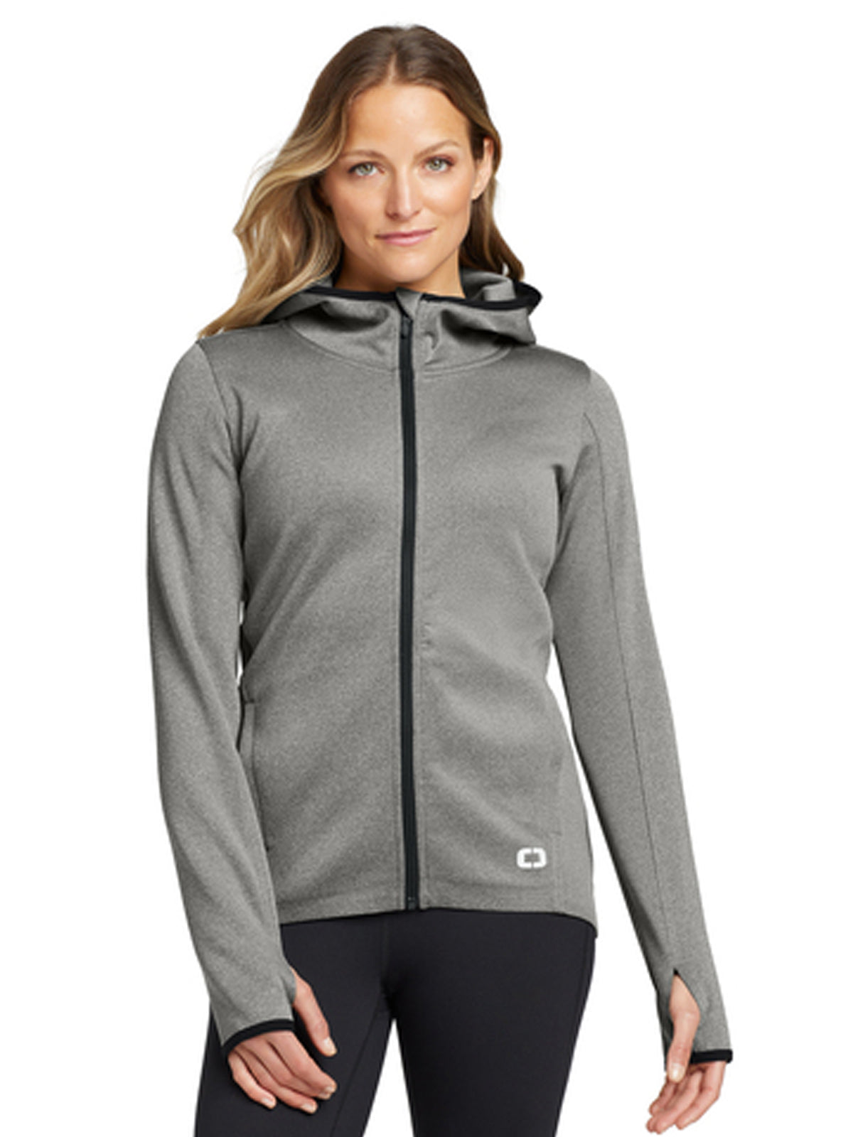 Women's 2-Pocket Full-Zip Jacket - LOE728 - Heather Grey
