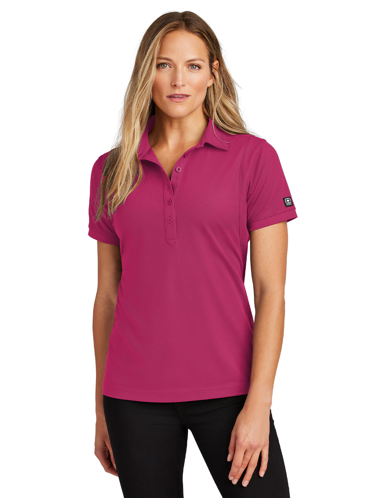 Women's Jewel Polo - LOG101 - Pink Crush