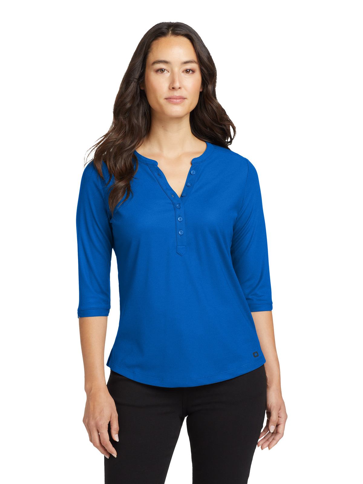 Women's Jewel Henley - LOG104 - Electric Blue