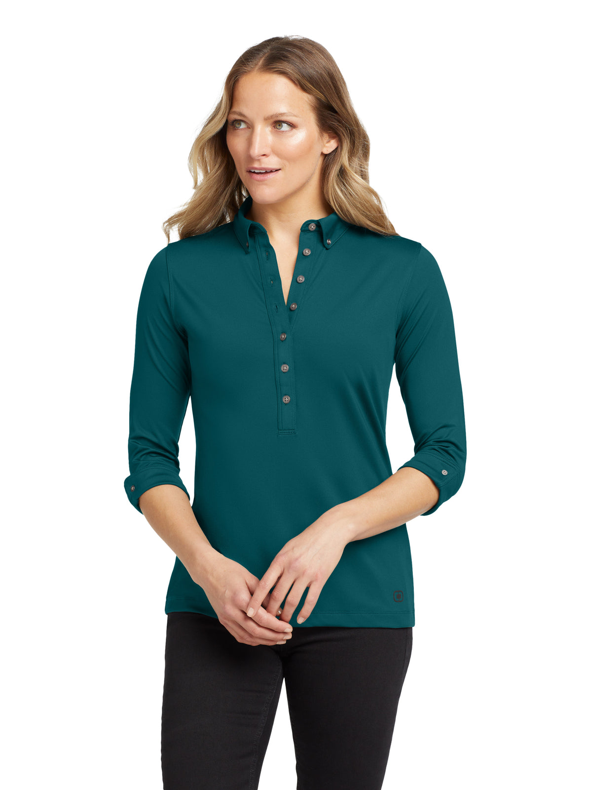 Women's Gauge Polo - LOG122 - Teal Throttle