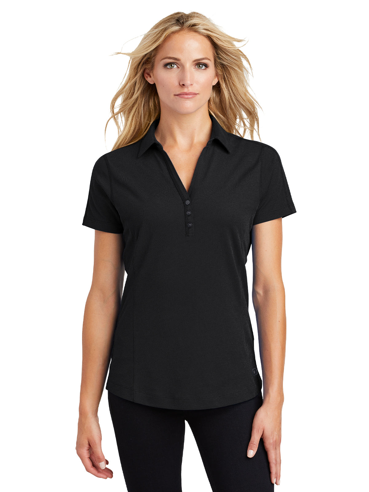 Women's Knit Polo - LOG126 - Blacktop
