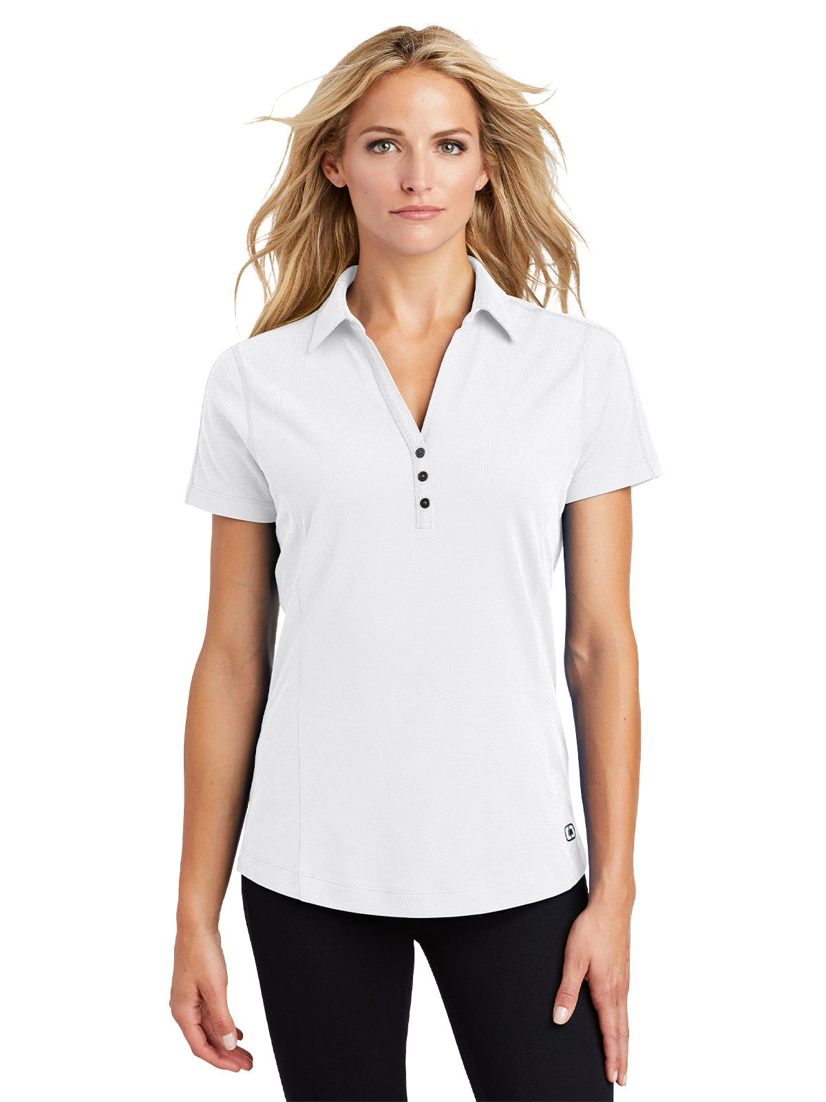 Women's Knit Polo - LOG126 - White