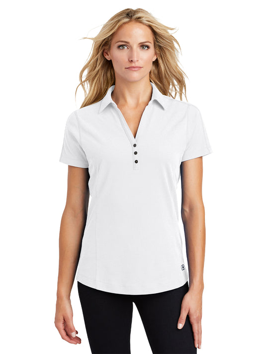 Women's Knit Polo - LOG126 - White