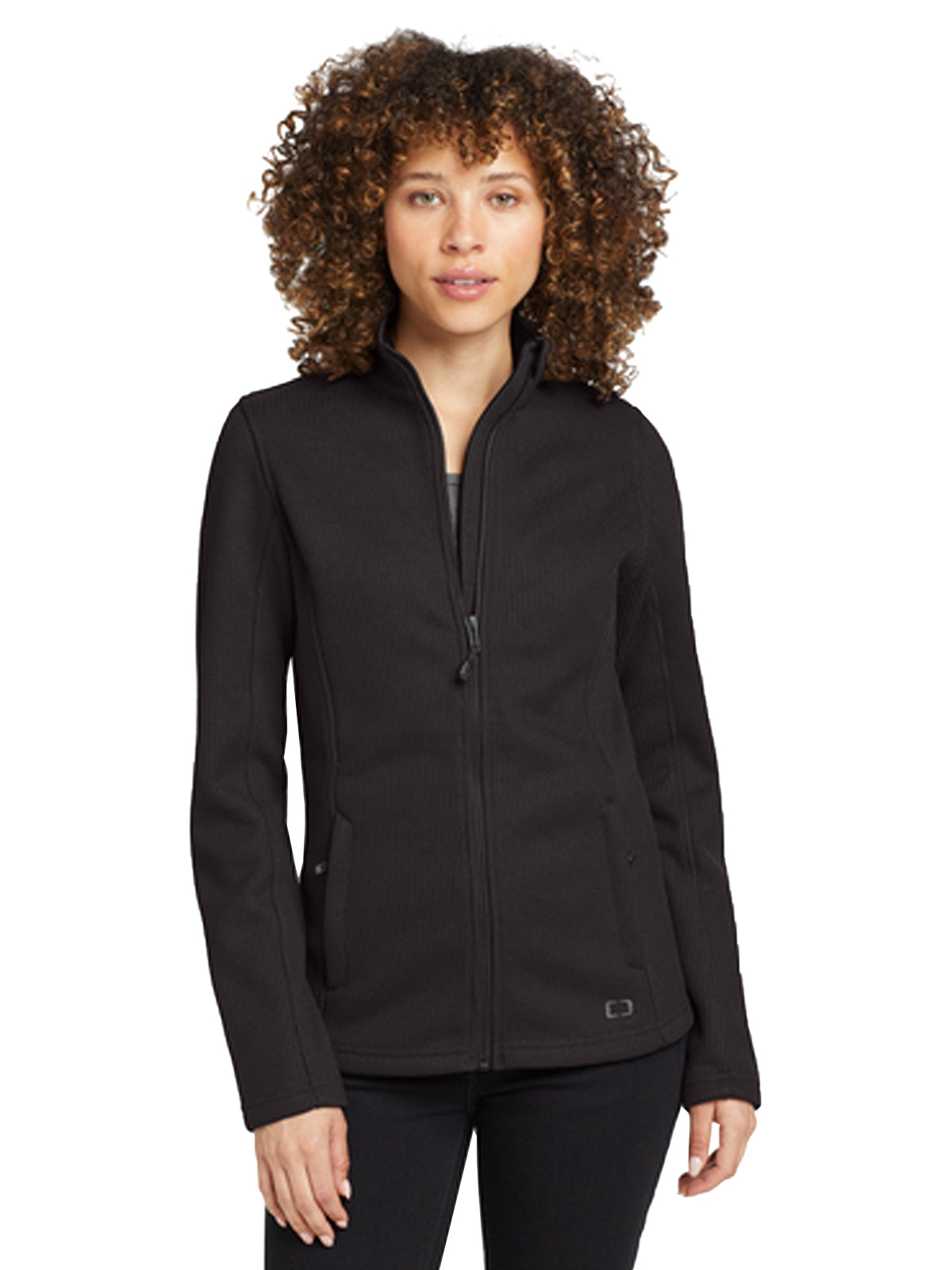 Women's 2-Pocket Grit Fleece Jacket - LOG727 - Blacktop
