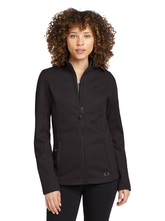 Women's 2-Pocket Grit Fleece Jacket - LOG727 - Blacktop