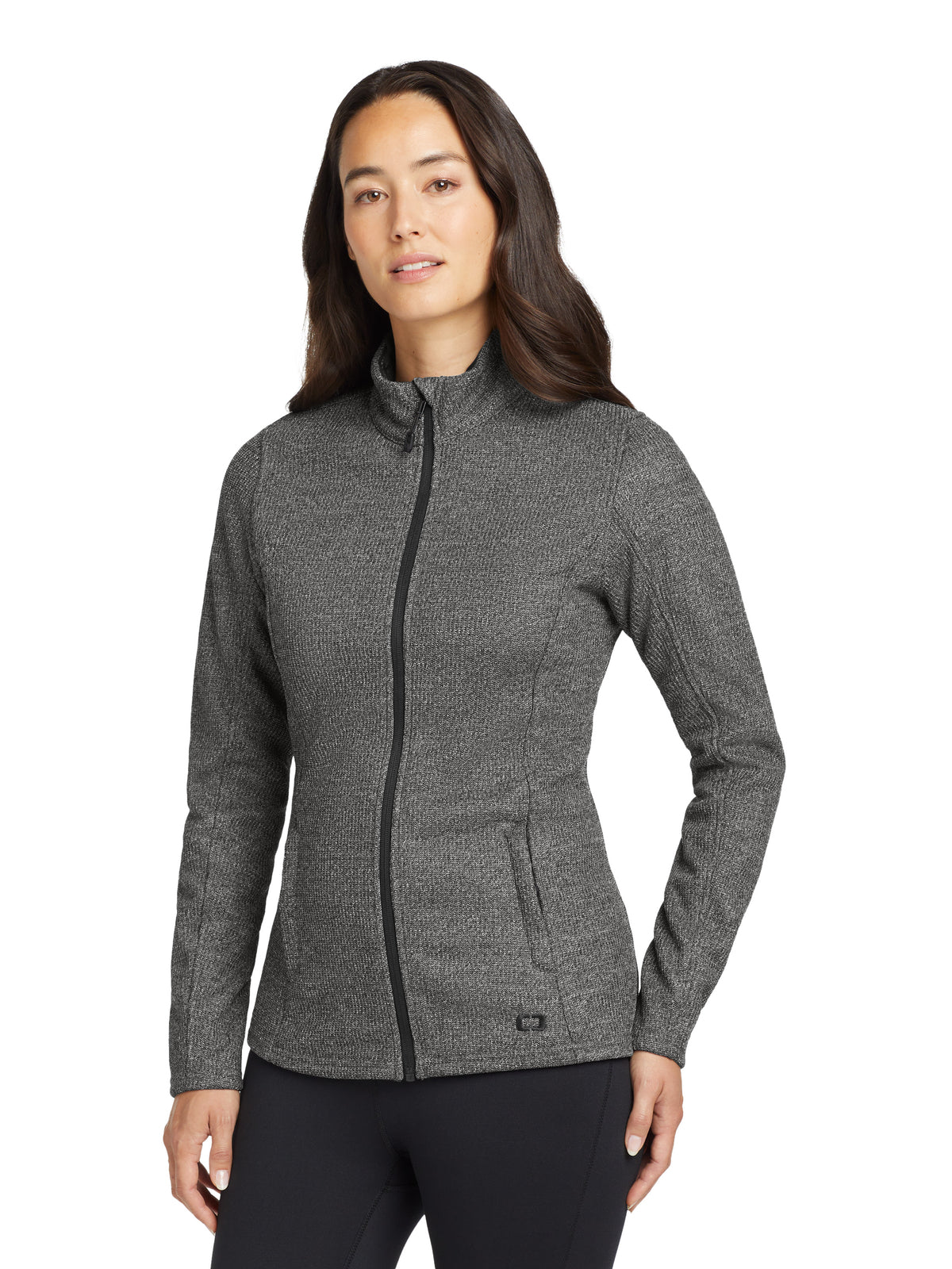Women's 2-Pocket Grit Fleece Jacket - LOG727 - Diesel Grey Heather