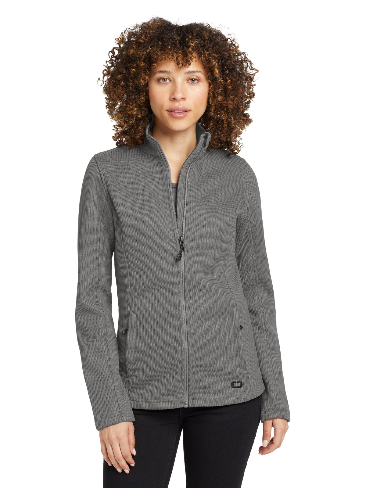 Women's 2-Pocket Grit Fleece Jacket - LOG727 - Gear Grey