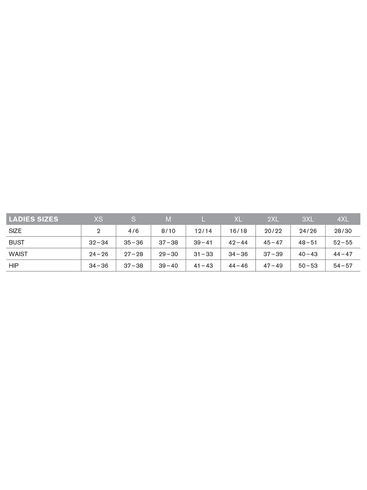 SIZECHART