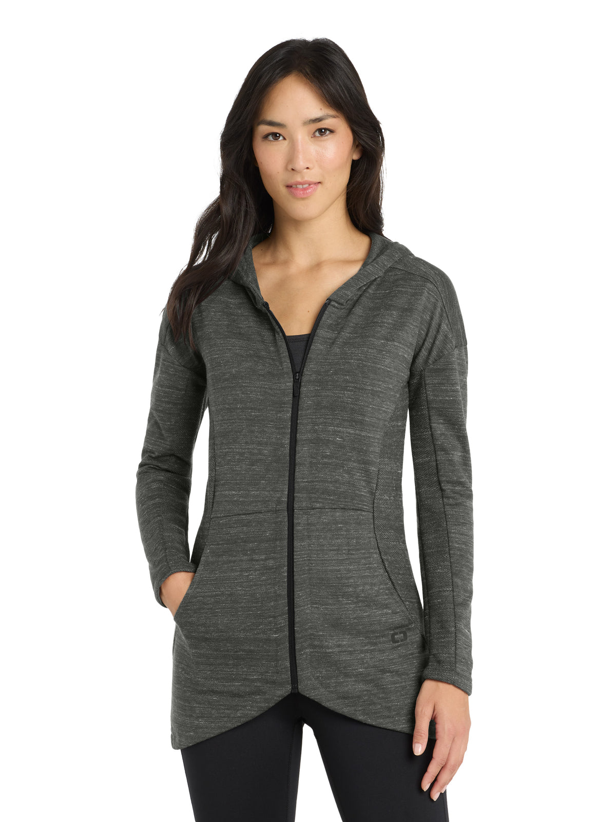 Women's 2-Pocket Full-Zip Hoodie - LOG823 - Tarmac Grey Heather