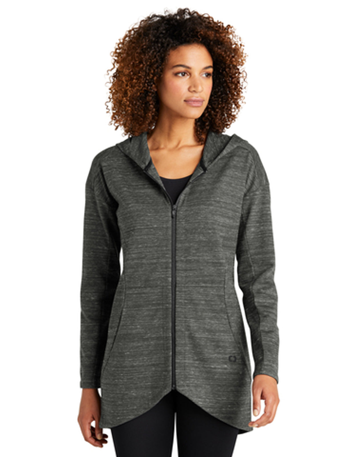 Women's 2-Pocket Full-Zip Hoodie - LOG823 - Tarmac Grey Heather